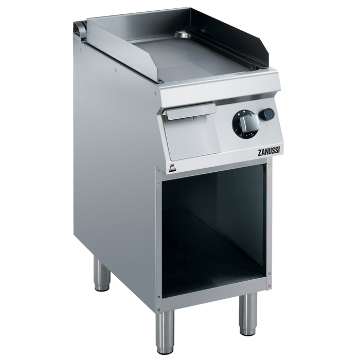 Modular Cooking Range Line<br>EVO700 Half Module Gas Fry Top, Smooth Polished Chrome Plate with Open base