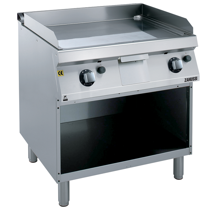 Modular Cooking Range Line<br>EVO700 Full Module Gas Fry Top, Smooth Polished Chrome Plate with Open base