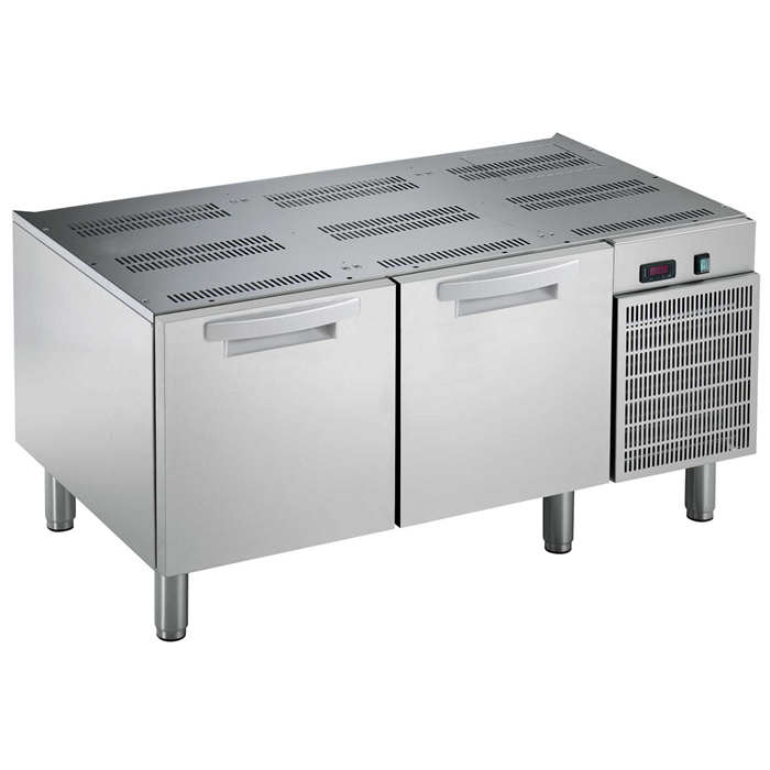 Gamma cottura modulare<br>Base refrigerata con 2 cassetti grandi GN 1/1, temp. +10-2°C, da 1200 mm, gas R290