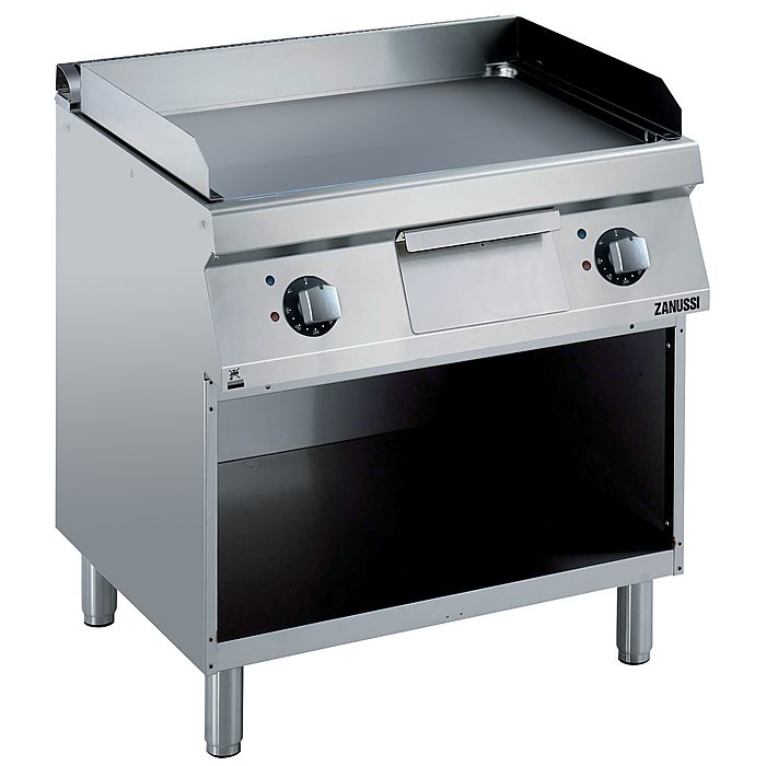 Modular Cooking Range Line<br>EVO700 Full Module Electric Fry Top, Smooth Polished Chrome Plate with Open base