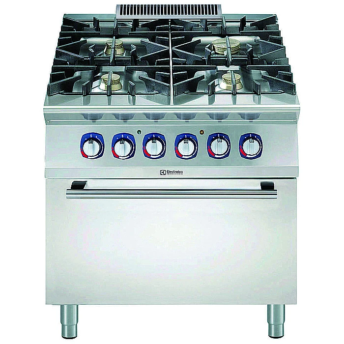 Gamma cottura modulare<br>900XP Cucina a gas 4 fuochi su forno elettrico