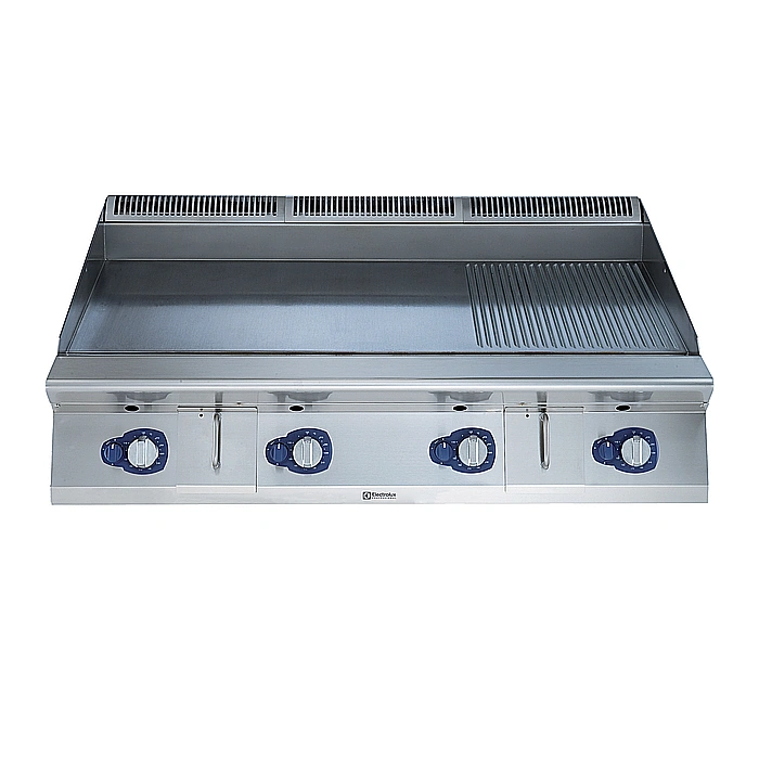 Gamma cottura modulare<br>Fry top a gas HP con piastra larga 2/3 liscia e 1/3 rigata e orizzontale