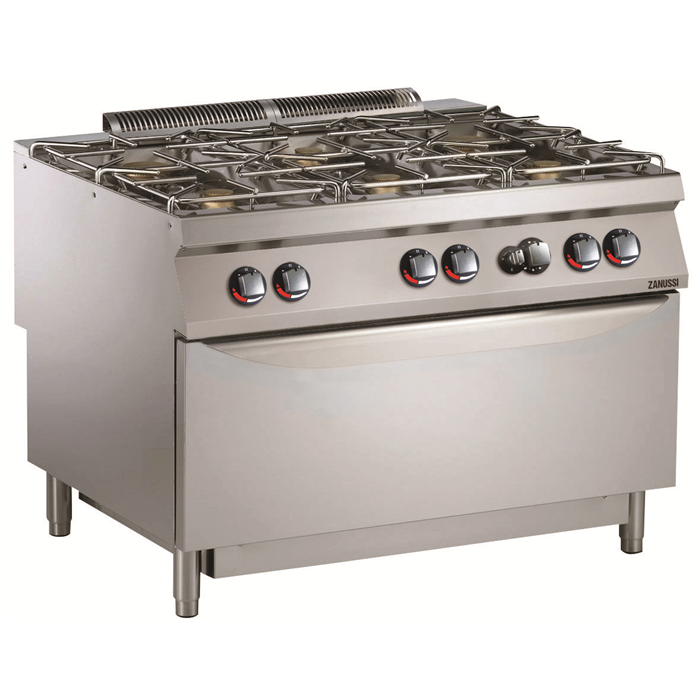 Modular Cooking Range Line<br>EVO900 6-Burner Gas Range 10kW on Large Gas Oven