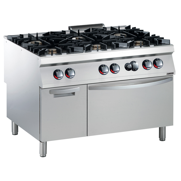 Modular Cooking Range Line<br>EVO900 6-Burner Gas Range on Gas Oven with Cupboard