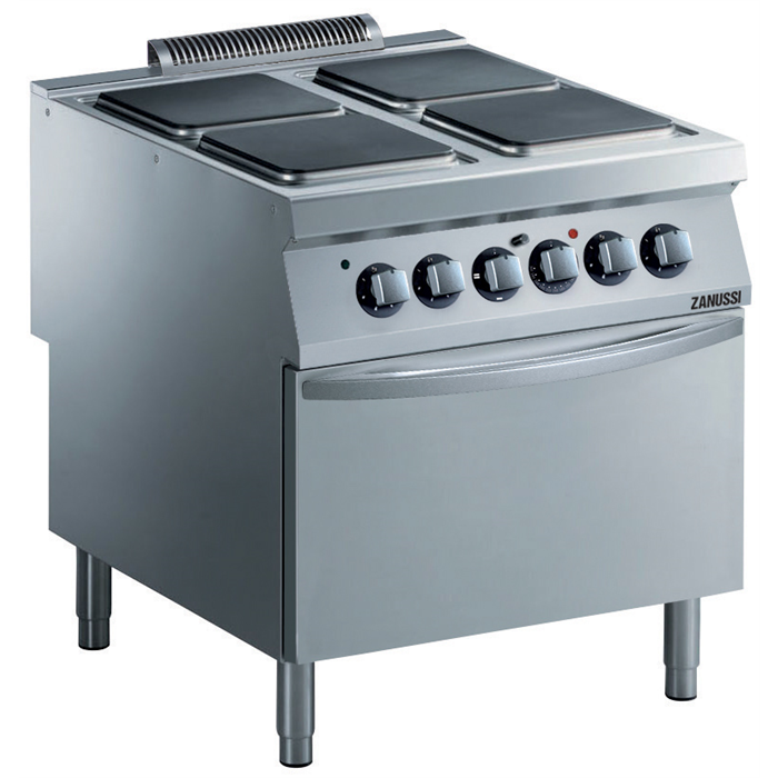 Gamma cottura modulare<br>EVO900 Cucina elettrica 4 piastre quadre su forno elettrico