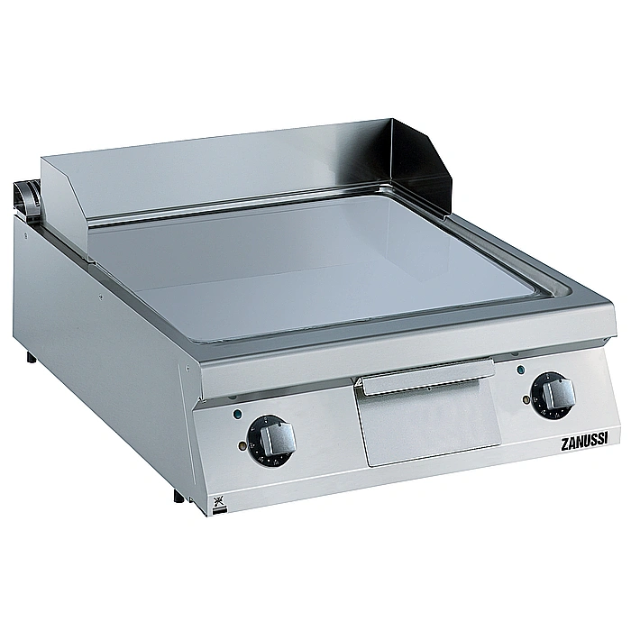 Gamma cottura modulare<br>Fry top elettrico con piastra in acciaio al cromo lucido