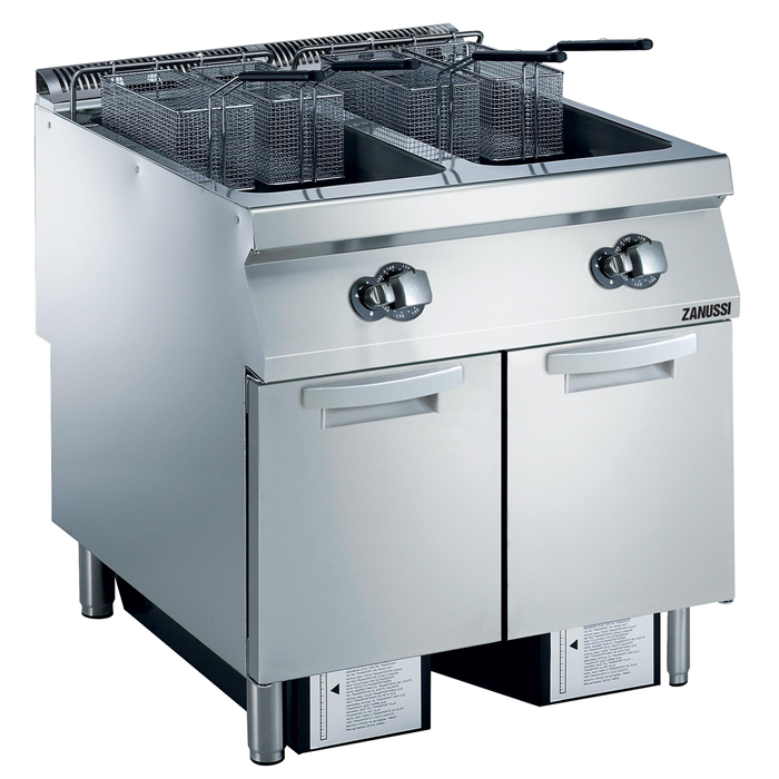 Cuisson modulaire<br>EVO900 Friteuse gaz, 2 cuves de 23 L, 4 demi-paniers