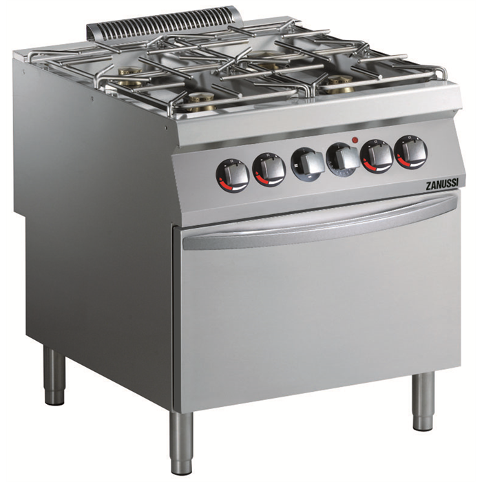 Cuisson modulaire<br>EVO900 Fourneau gaz 4 feux vifs sur four électrique 800 mm