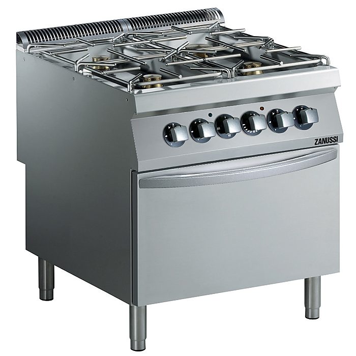 Modular Cooking Range Line<br>EVO900 4-Burner Gas Range on Electric Oven Town Gas