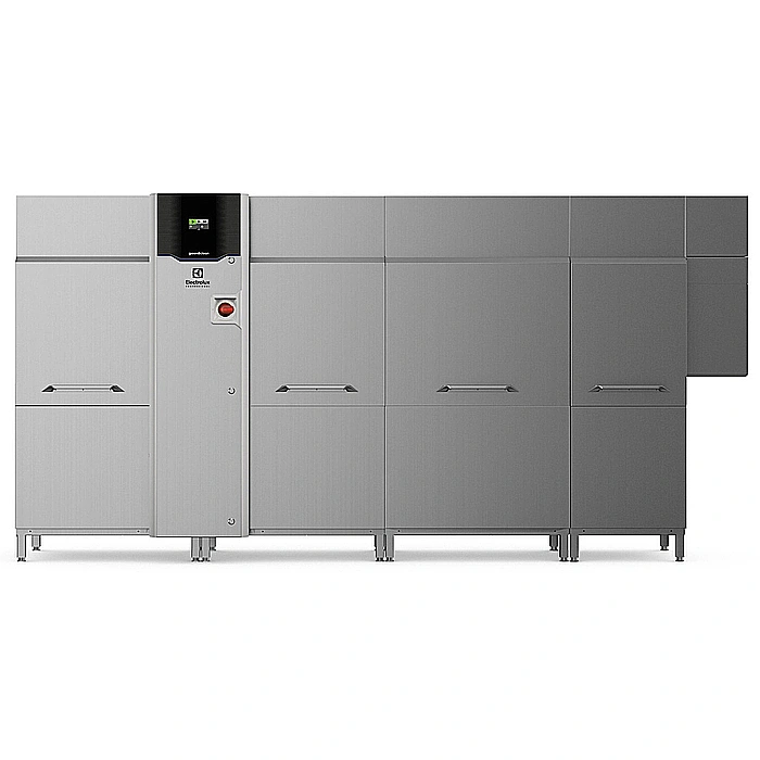 Lavaggio Stoviglie<br>Lavastoviglie cesto trascinato green&clean da 300 cesti/ora, elettrica, con ESD