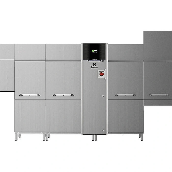 Lavaggio Stoviglie<br>Lavastoviglie cesto trascinato green&clean da 200 cesti/ora, elettrica, con ESD