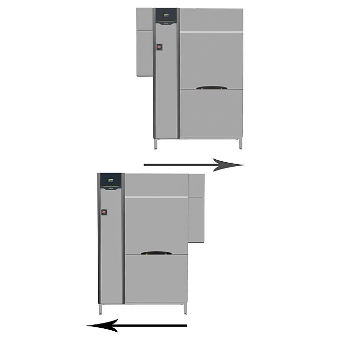 Lavaggio Stoviglie<br>Lavastoviglie con doppio cestello per risciacquo, 150 cestelli/ora, reversibile, elettrica, 50 Hz