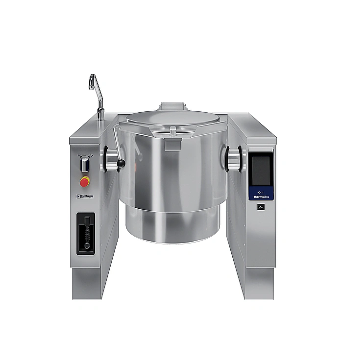 <br>Pentola elettrica basculante, predisposta per il mescolatore, 60 lt. (h), carico automatico acqua calda/fredda con rubinetto, doccetta, kit di chiusura posteriore