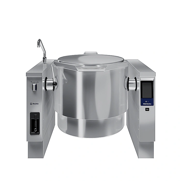 <br>Pentola elettrica basculante 150 lt. (h), carico automatico acqua calda/fredda con rubinetto, doccetta, kit di chiusura posteriore.