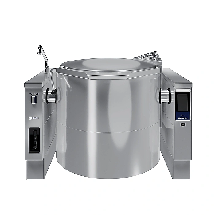 <br>Pentola a gas basculante 300 lt. (h), carico automatico acqua calda/fredda con rubinetto, doccetta, kit di chiusura posteriore.