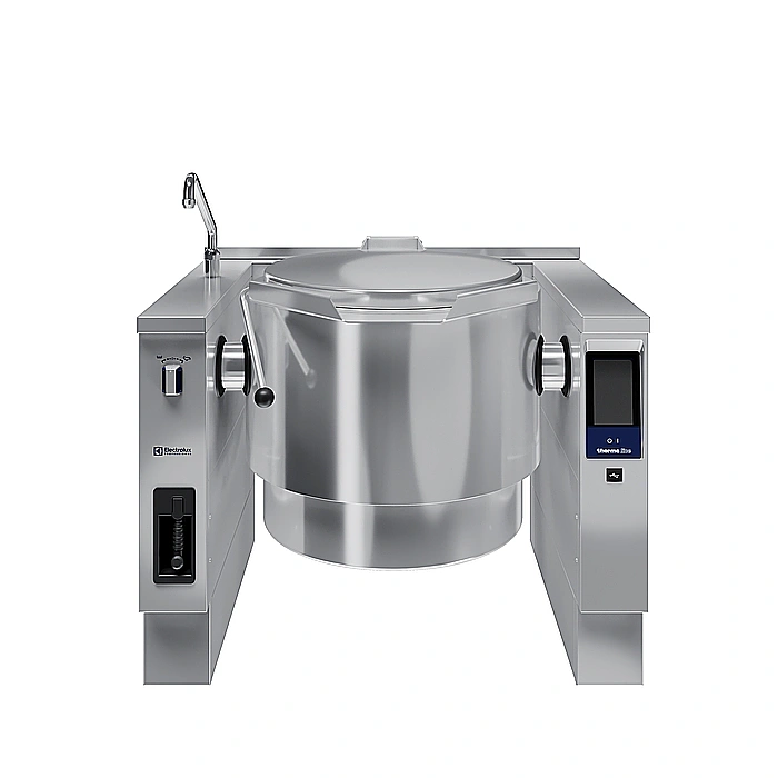 <br>Pentola elettrica basculante 100 lt. (h), carico automatico acqua calda/fredda con rubinetto, doccetta, kit di chiusura posteriore.