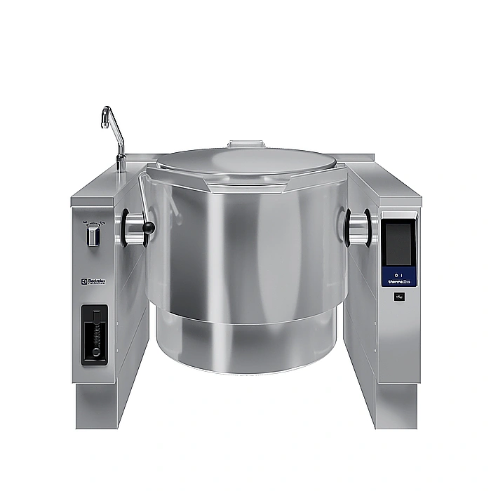 <br>Pentola elettrica basculante 150 lt. (h), carico automatico acqua calda/fredda con rubinetto, doccetta, kit di chiusura posteriore.