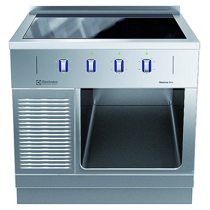 Gamma cottura modulare<br>thermaline 85 - Induzione 4 zone ampia superficie su base aperta 1 lato operatore, alzatina (H2)