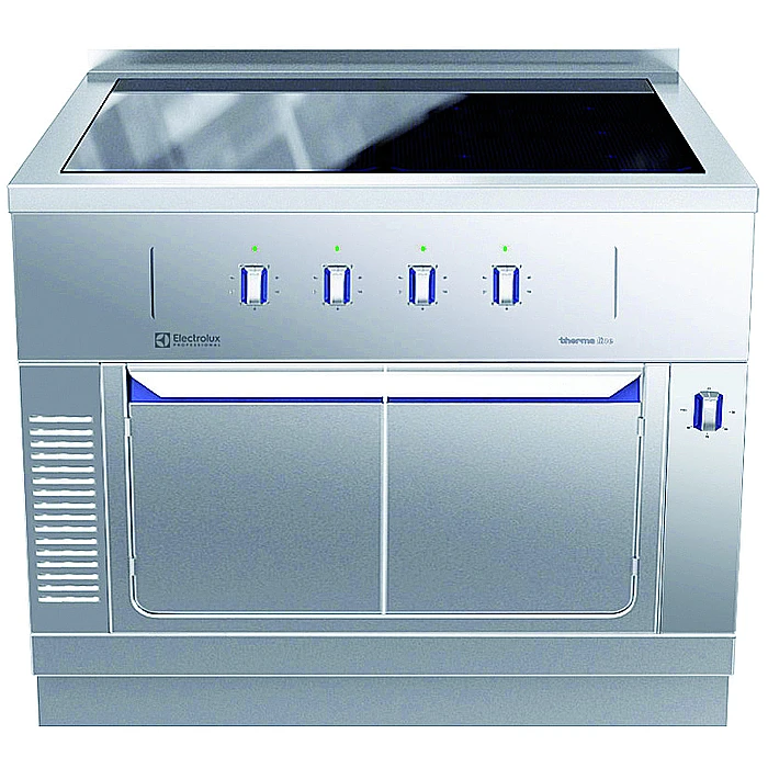 Gamma cottura modulare<br>thermaline 85 - Induzione 4 zone ampia superficie su armadio caldo 1 lato operatore, alzatina (H2)
