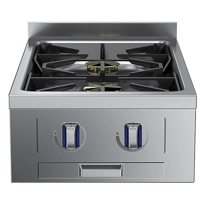 Gamma cottura modulare<br>thermaline 85 - 2 Fuochi top con Ecoflam, 1 lato operatore, alzatina