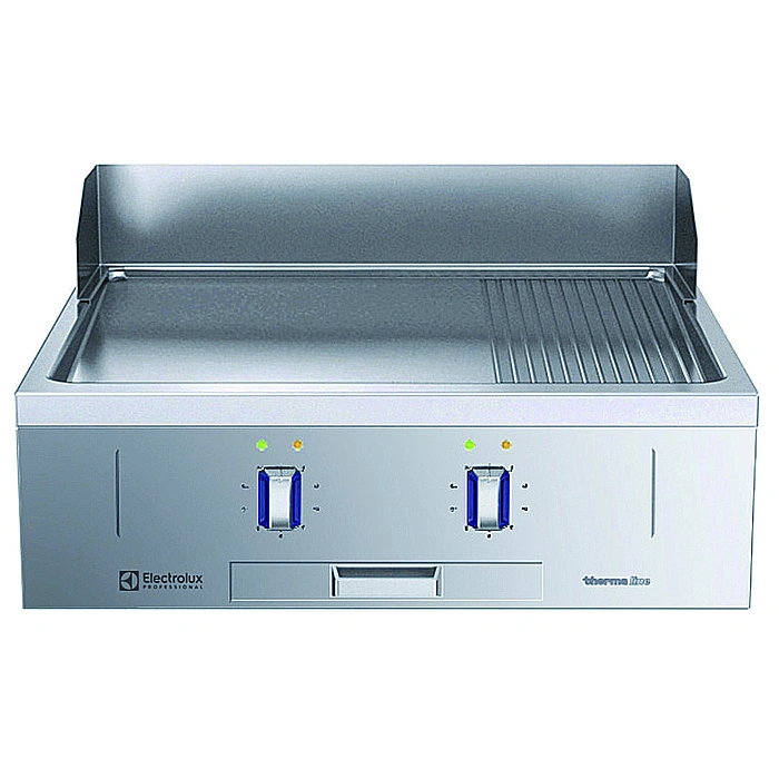 Gamma cottura modulare<br>thermaline 85 - Fry top elettrico 1 modulo liscio rigato, 1 lato operatore, alzatina