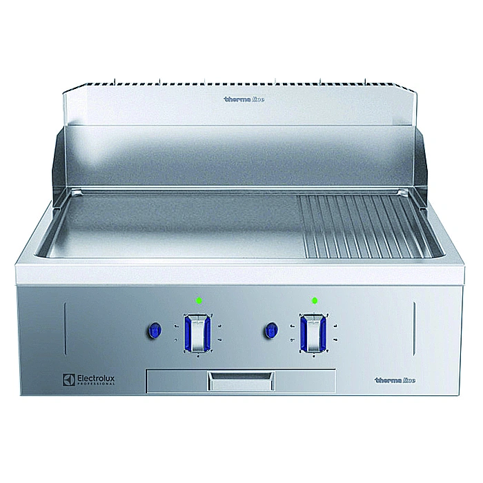 Gamma cottura modulare<br>thermaline 85 - Fry top a gas 1 modulo liscio rigato, 1 lato operatore, alzatina