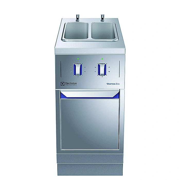 Gamma cottura modulare<br>thermaline 85 - Cuocipasta elettrico 2 vasche da 5 lt, 1 lato operatore, alzatina