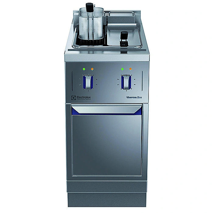 Gamma cottura modulare<br>thermaline 85 - Friggitrice elettrica 2 vasche da 5 lt, 1 lato operatore, alzatina