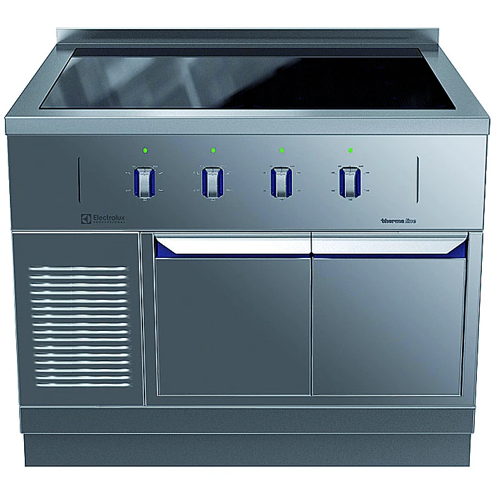 Gamma cottura modulare<br>thermaline 85 - Induzione 4 zone ampia superficie su base arm. 1 lato operatore, alzatina