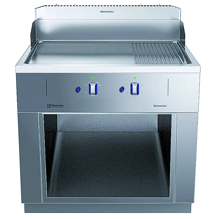 Gamma cottura modulare<br>thermaline 85 - Fry top a gas 1 modulo liscio rigato, 1 lato operatore, alzatina