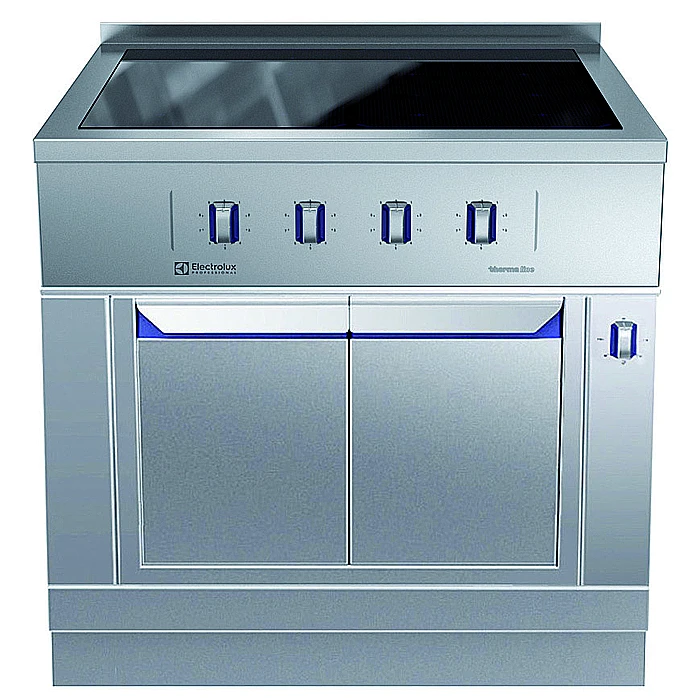 Gamma cottura modulare<br>Piano ad induzione 4 zone, su vano caldo igiene H2, con alzatina posteriore