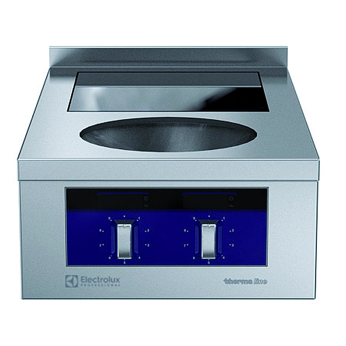 Gamma cottura modulare<br>thermaline 90 – Top a induzione con Wok, alzatina, 1 lato operatore