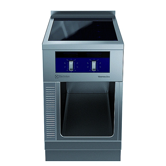 Gamma cottura modulare<br>thermaline 90 – Induzione 2 zone ampia superficie su base aperta, 1 lato op., alzatina, profilo ig.