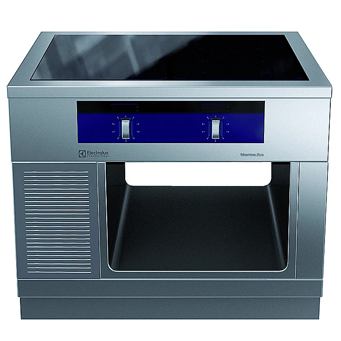 Gamma cottura modulare<br>thermaline 90 – Induzione 4 zone ampia superficie su base aperta, passante, profilo igienico