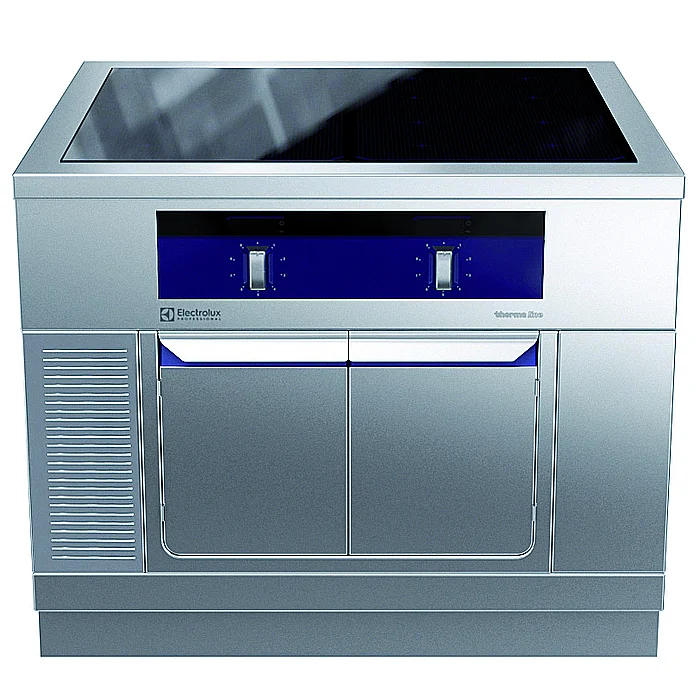 Gamma cottura modulare<br>thermaline 90 – Induzione 4 zone ampia superficie su base chiusa, passante, profilo standard