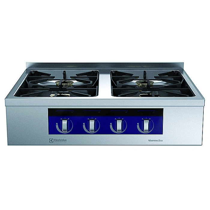Gamma cottura modulare<br>thermaline 90 - Cucina a gas Top 4 fuochi 1 lato operatore con alzatina