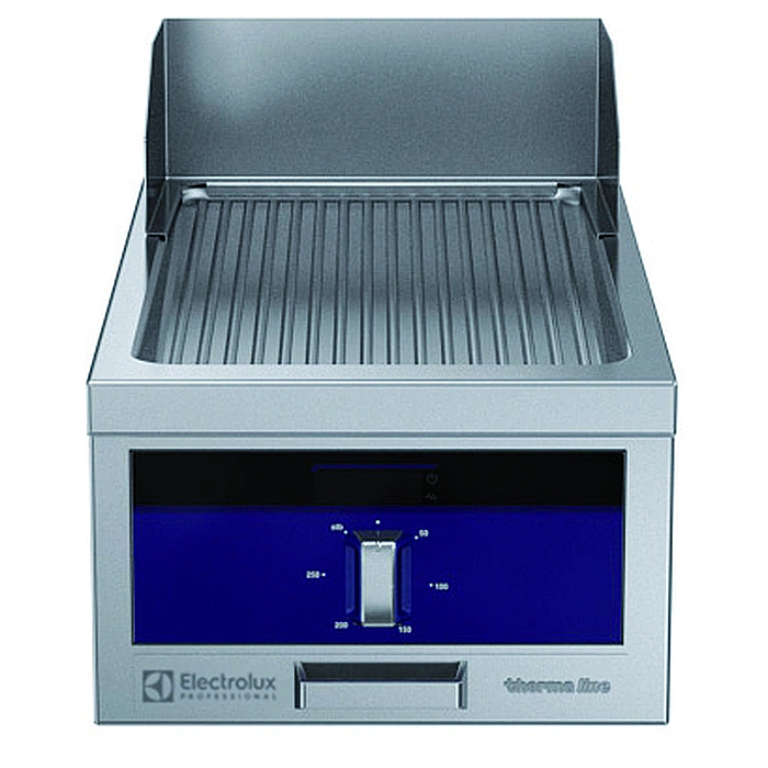 Gamma cottura modulare<br>thermaline 90 – Fry Top elettrico mezzo modulo, alzatina, 1 lato operatore