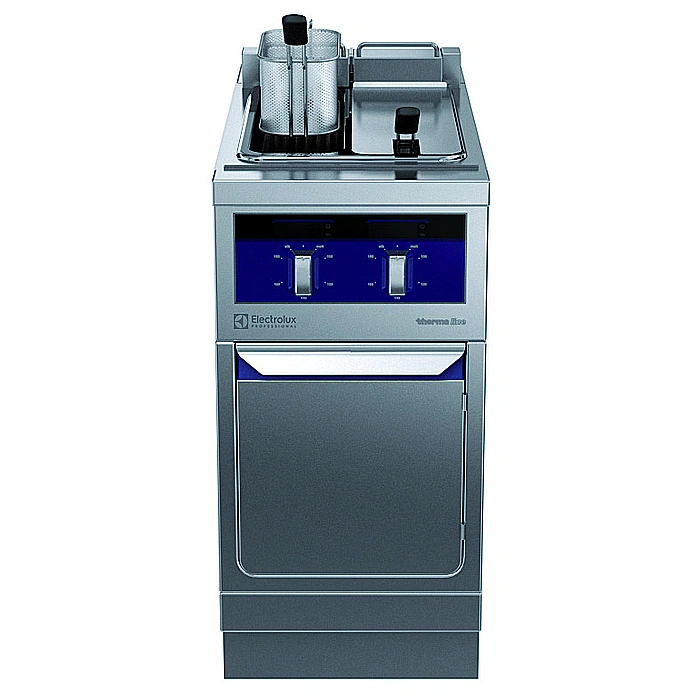 Gamma cottura modulare<br>thermaline 90 - Friggitrice elettrica due vasche da 5 litri, 1 lato operatore, profilo igienico