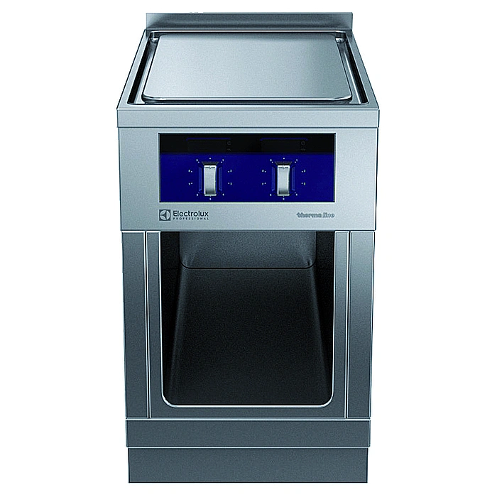 Gamma cottura modulare<br>thermaline 90 - Tuttapiastra elettrico, Ecotop, 2 zone, con alzatina posteriore, 1 lato operatore H