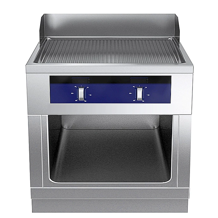 Gamma cottura modulare<br>thermaline 90 - Fry top elettrico piastra liscia al cromo, 1 modulo, 1 lato operatore H 800