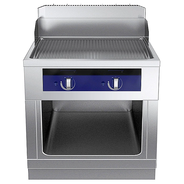 Gamma cottura modulare<br>thermaline 90 - Fry top a gas piastra liscia al cromo, 1 modulo, 1 lato operatore H 800