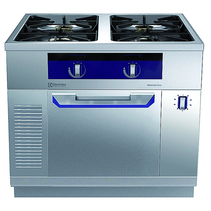 Gamma cottura modulare<br>thermaline 90 - Cucina a gas 4 fuochi su forno a gas statico passante - 2 lati operatore H 800