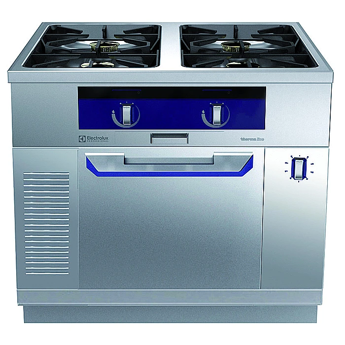 Gamma cottura modulare<br>thermaline 90 - Cucina a gas 4 fuochi su forno a gas statico passante, con dispositivo Ecoflam, 2 la