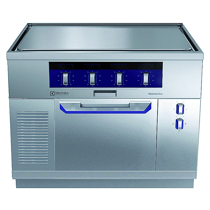 Gamma cottura modulare<br>Piastra elettrica Free-cooking, su forno elettrico statico, alzatina posteriore-1 lato operatore