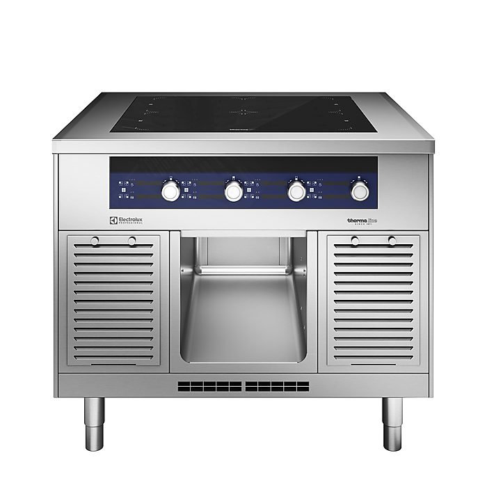 Gamma cottura modulare<br>Piano ad induzione tuttasuperficie 4 zone, vano aperto (34x74x33h cm), h2, 1 lato operatore, 1000x900x700h mm