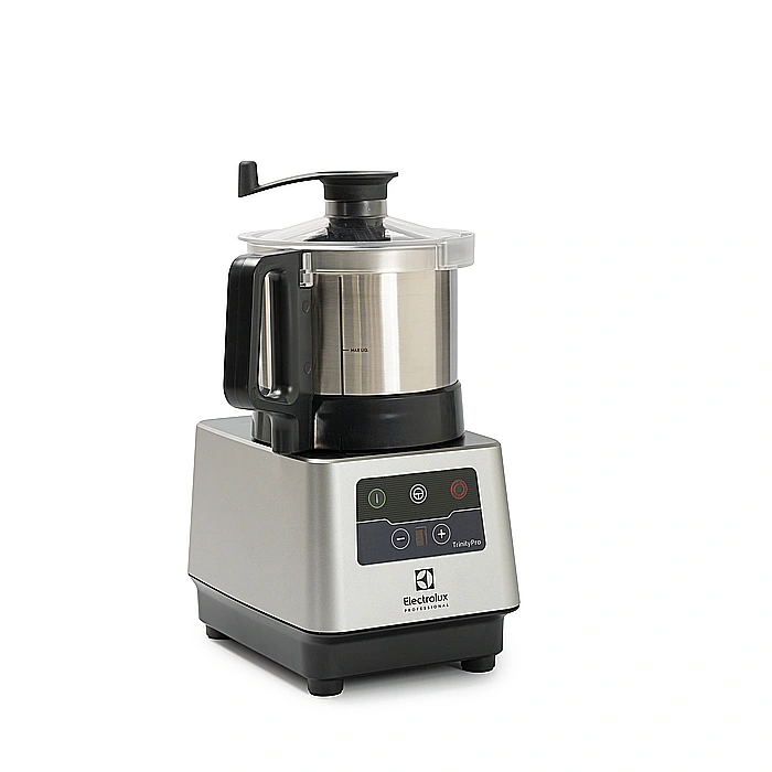 Cutter Mixer<br>Cutter mixer con vasca in acciaio inox da 3,6 litri, coperchio con guarnizione, velocità variabile da 500 a 3600 giri/minuto