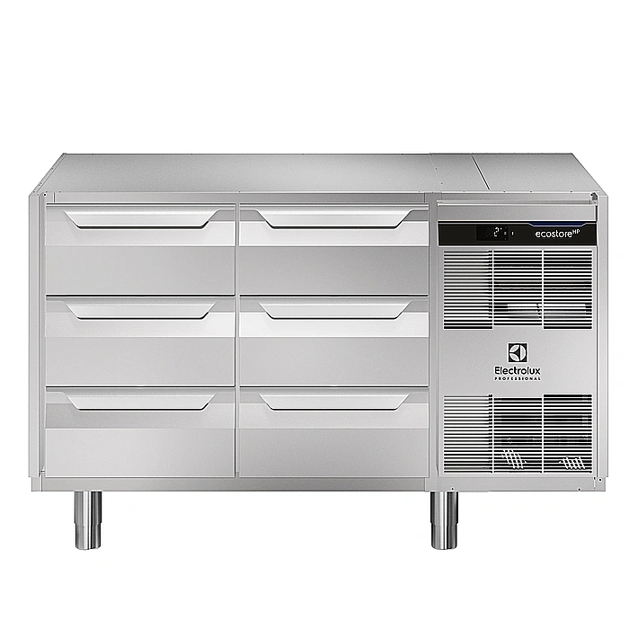 Digital kylbänk<br>Kylbänk. Ecostore HP 1 dörr o 3 x 1/3 draglådor. -2+10°C