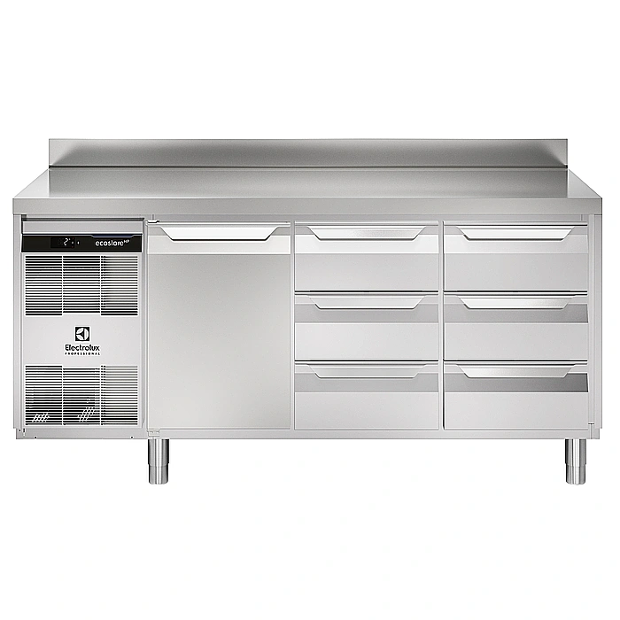 ecostore HP Premium<br>Tavolo refrigerato 440lt, 1 porta, 6x⅓ cassetti, -2+10°C, alzatina