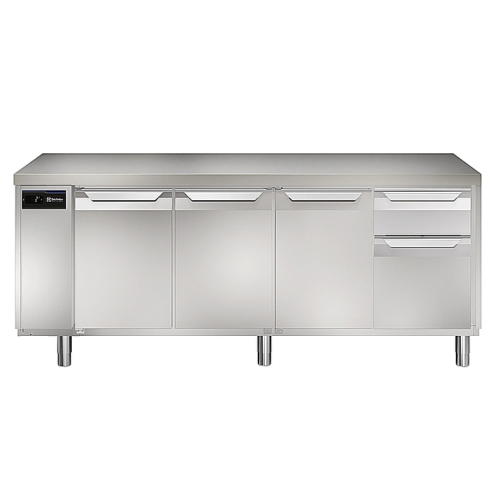 ecostore HP Premium<br>Tavolo refrigerato 590lt, 3 porte, 1/3 e 2/3 cassetti, -2+10°C, remoto