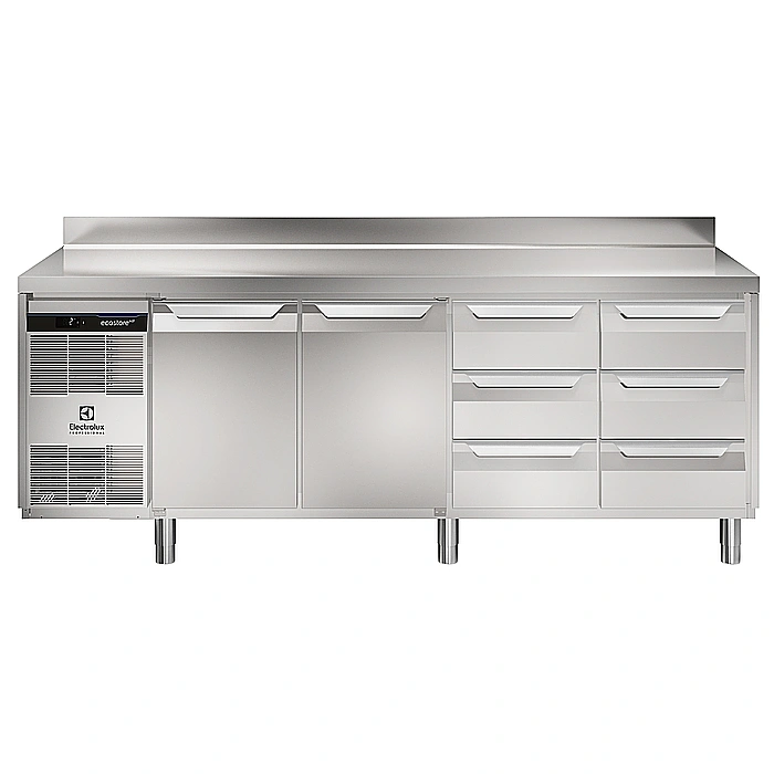 ecostore HP Premium<br>Tavolo refrigerato 590lt, 2 porte e 6x⅓ cassetti, -2+10°C, alzatina
